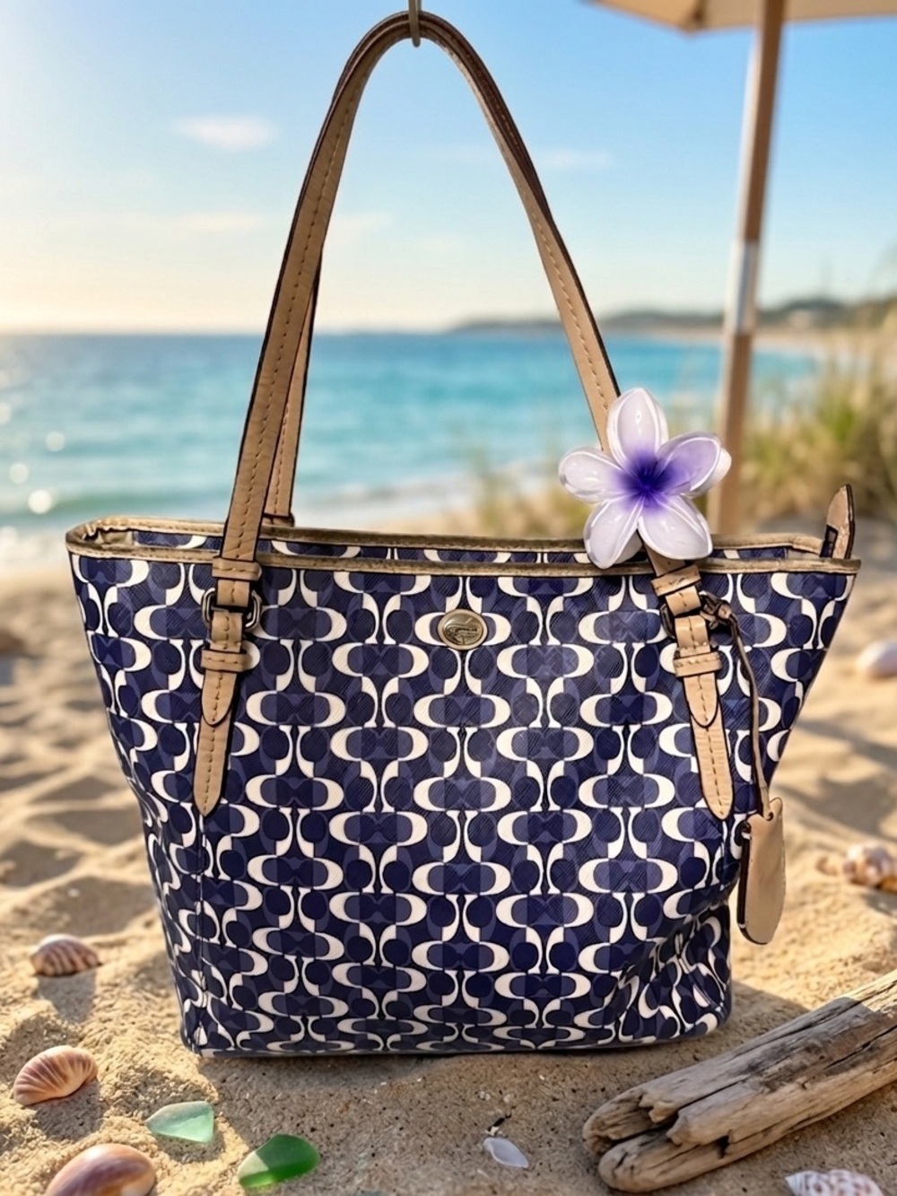 ☀️Coach Peyton Dream C Zip Top Tote Bag Signature Canvas 🌴